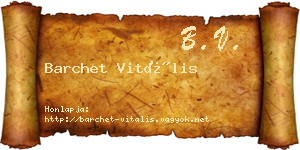 Barchet Vitális névjegykártya